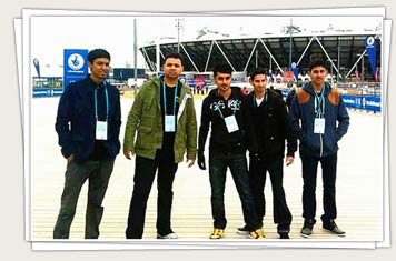 Ambassadors of dhol outside the Olympic Park